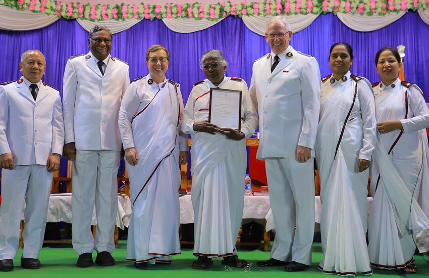 Major Dr Ruby Samuel with the international leaders