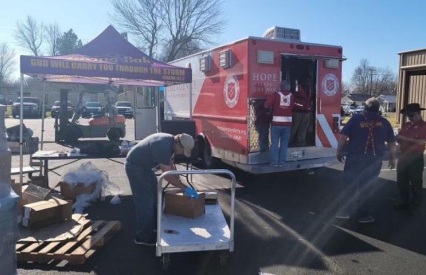 A Salvation Army emergency response vehicle