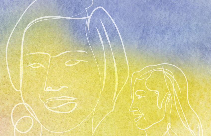 Sketch image of two women