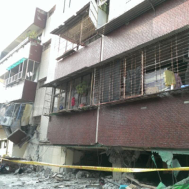 Collapsed building in Tainan 