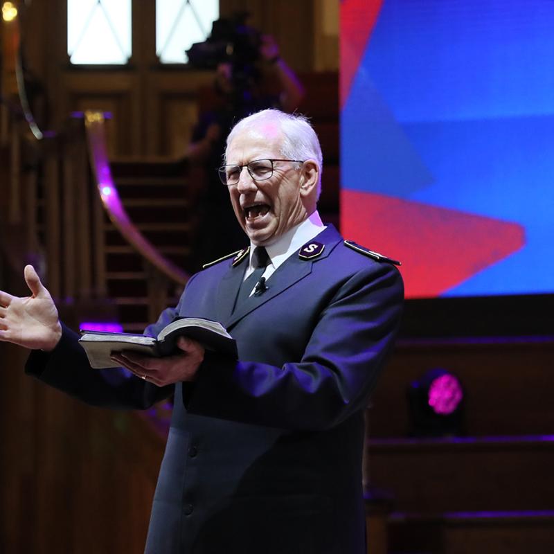 General Brian Peddle preaching