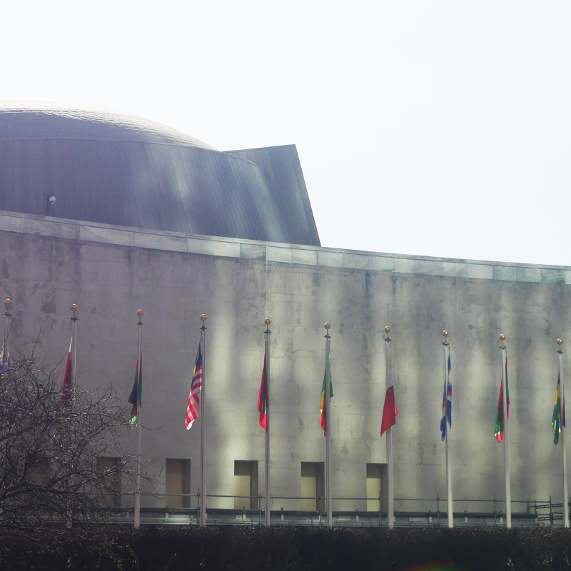Flags outside the UN