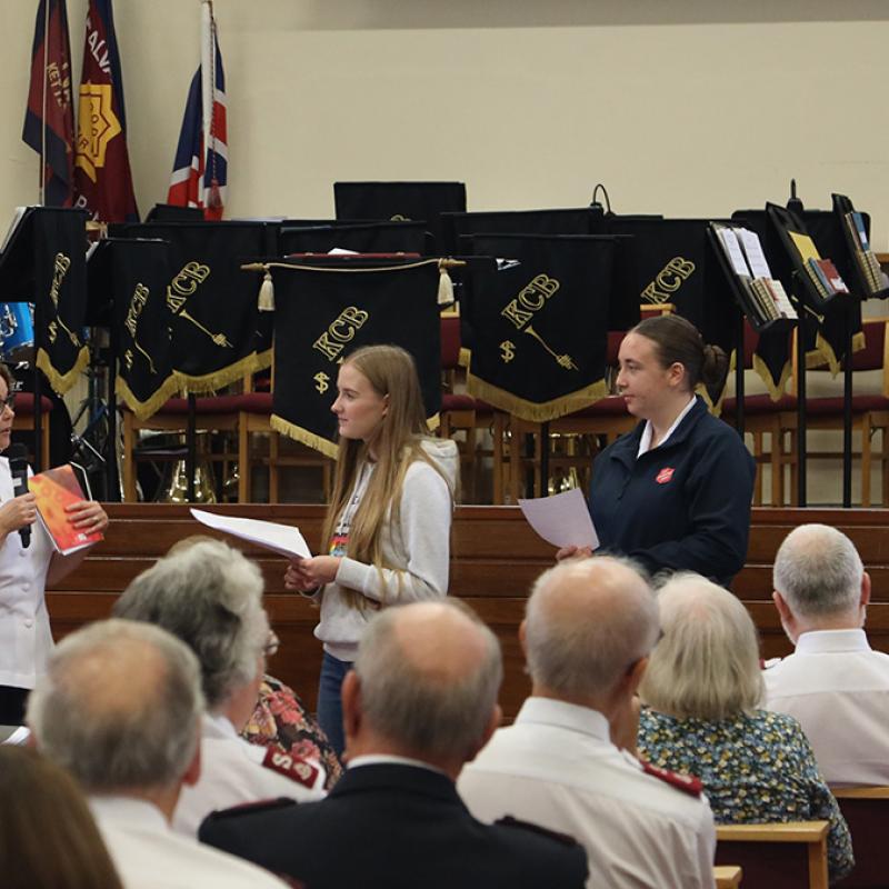 The international leaders speak to youth group members