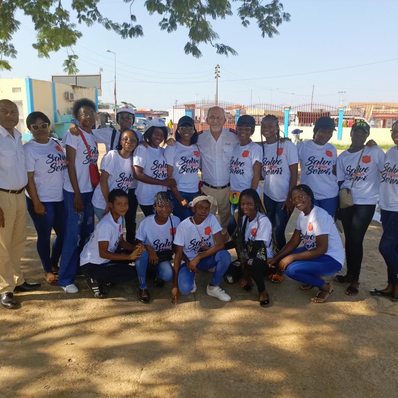 A big group wearing Salvation Army t-shirts
