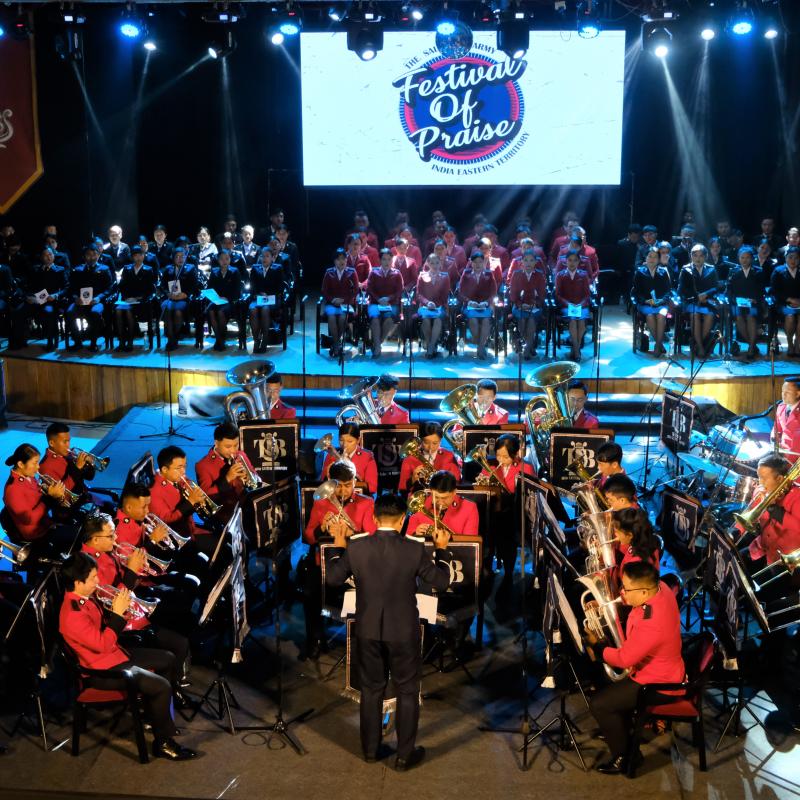 A Salvation Army brass band in concert