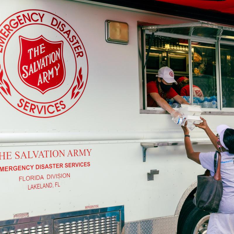 A Salvation Army emergency response vehicle