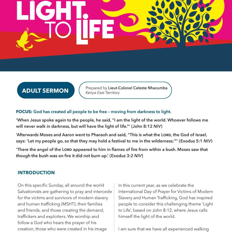 Light to Life adult sermon
