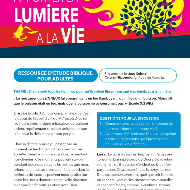 Apporter la Lumiere a la Vie - Ressource d’étude biblique pour adultes