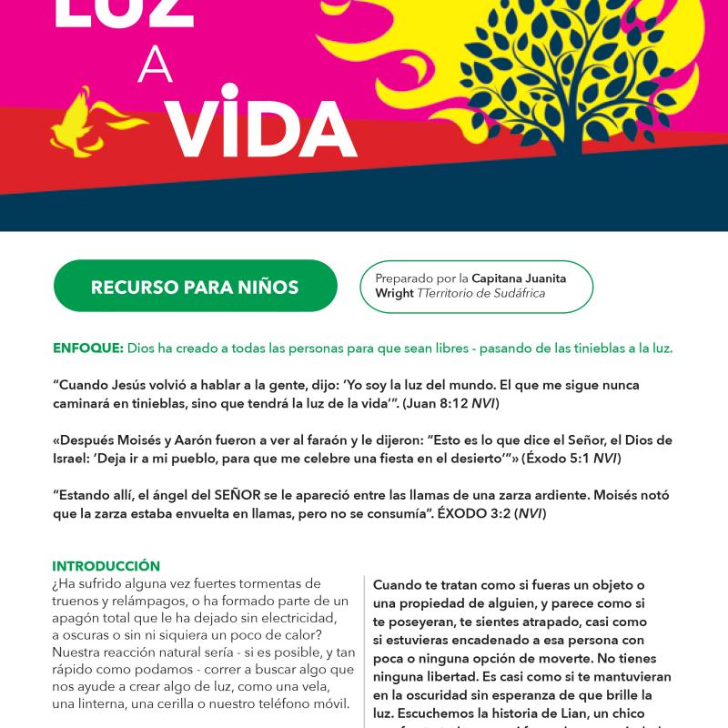 Luz a Vida - Recurso Para Niños