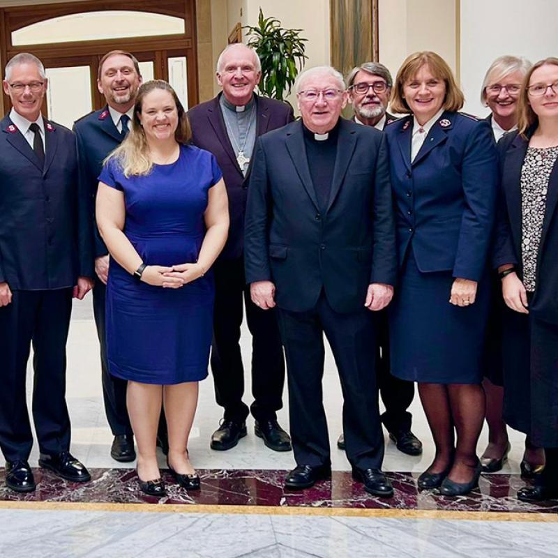 Salvationists with members of the Catholic Church
